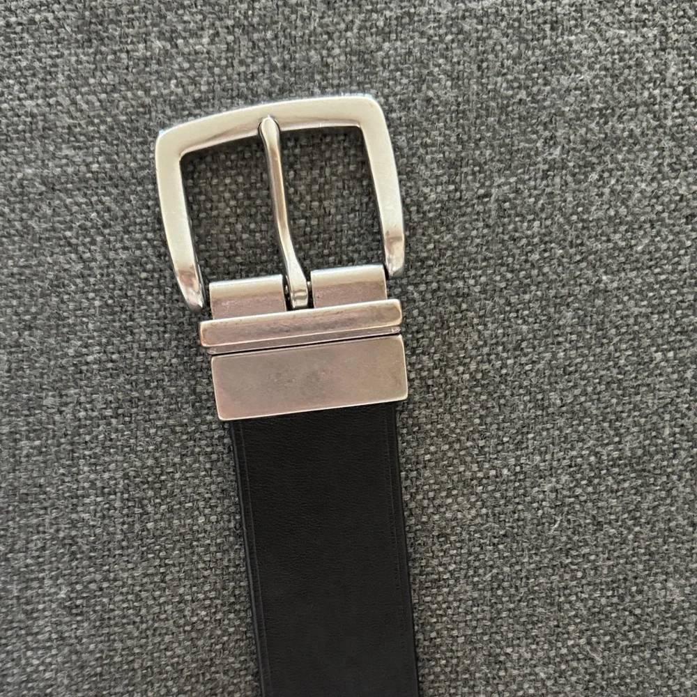 Ralph Lauren Reversible Black and Brown Leather Belt with Silver Buckle